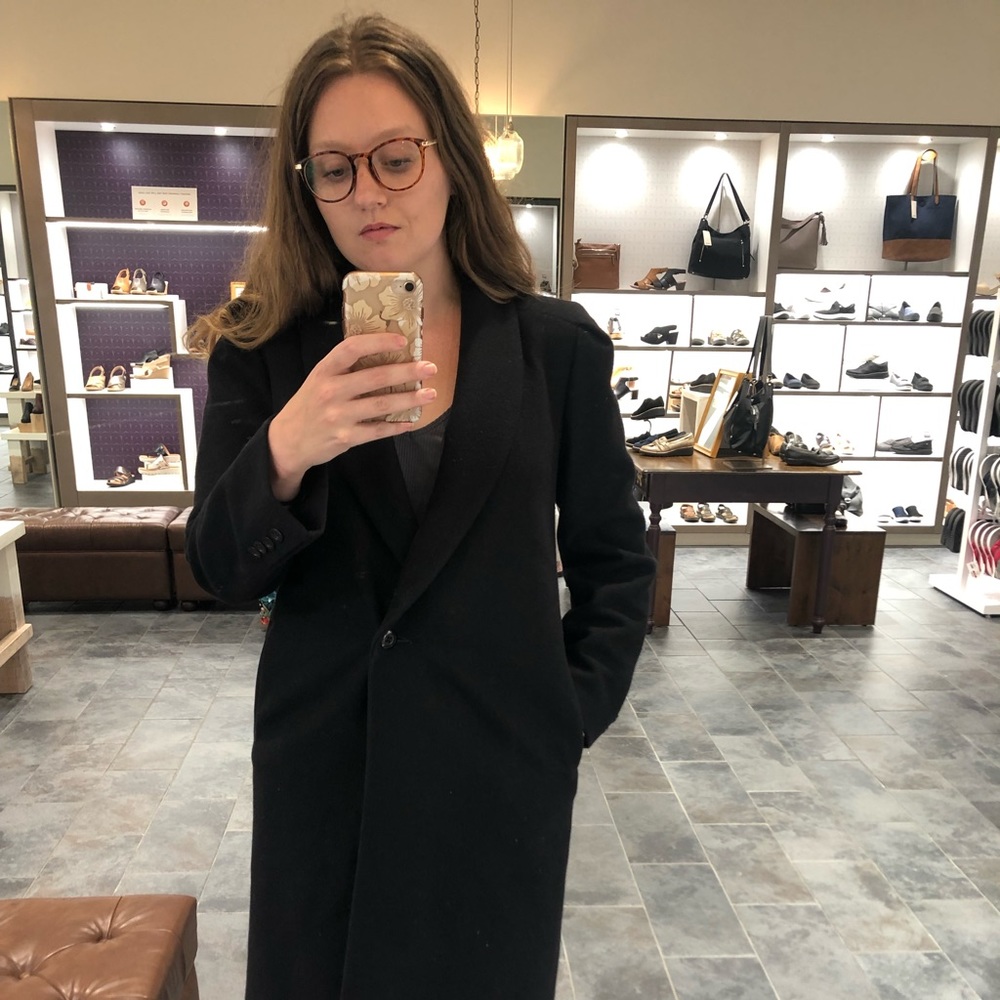 Central Park International Black Wool Coat